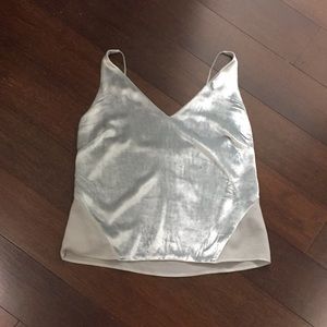 J.brand silky velvet silver top
